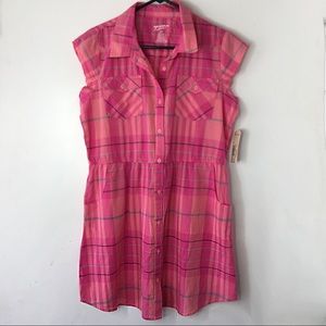 NWT! Pink Flower Plaid Dress